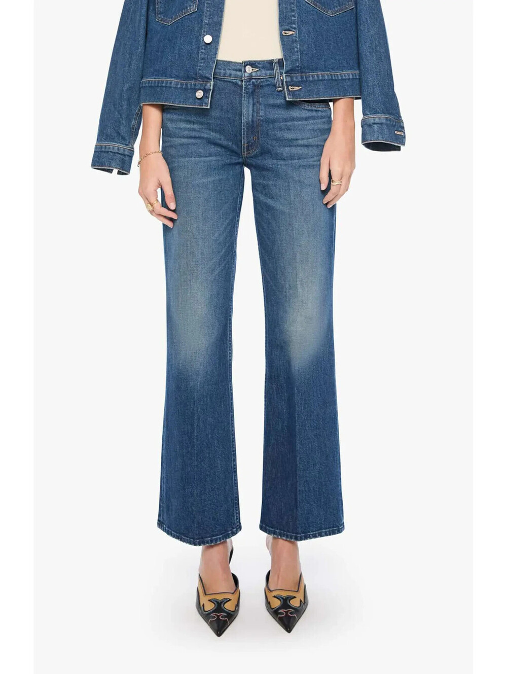 NEW, MOTHER The Bookie Sneak Bootcut Jeans in Buckaroo Sz 28 #P4101